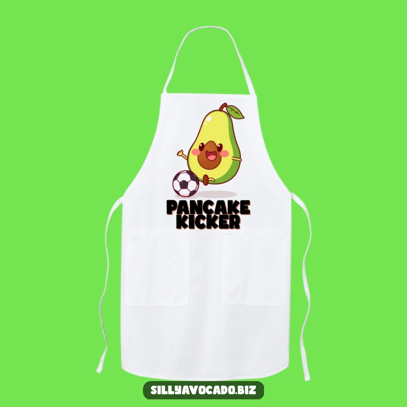 Funny Avocado Chef Kicking Soccer Apron - Hilarious Kitchen Wear for Foodies