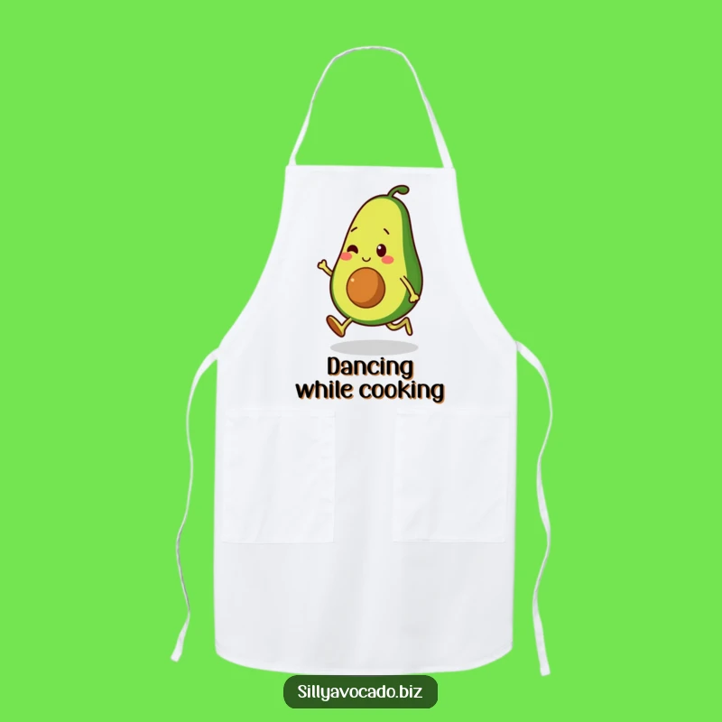 Funny Moonwalking Avocado Apron: Dance Chef Character - Hilarious Funny Gift!