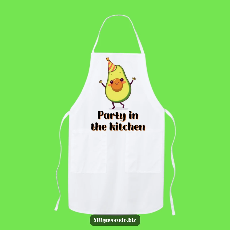 Funny Party Avocado Apron: Dancing Chef Character - Hilarious Funny Gift!