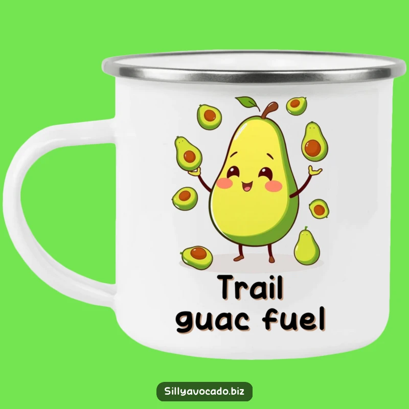 Funny Avocado Juggling Camping Mug - Outdoor Foodie Fun Gift