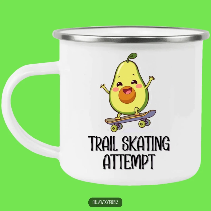 Funny Skate Avocado Camping Mug - Hilarious and Durable for Outdoor Adventures!