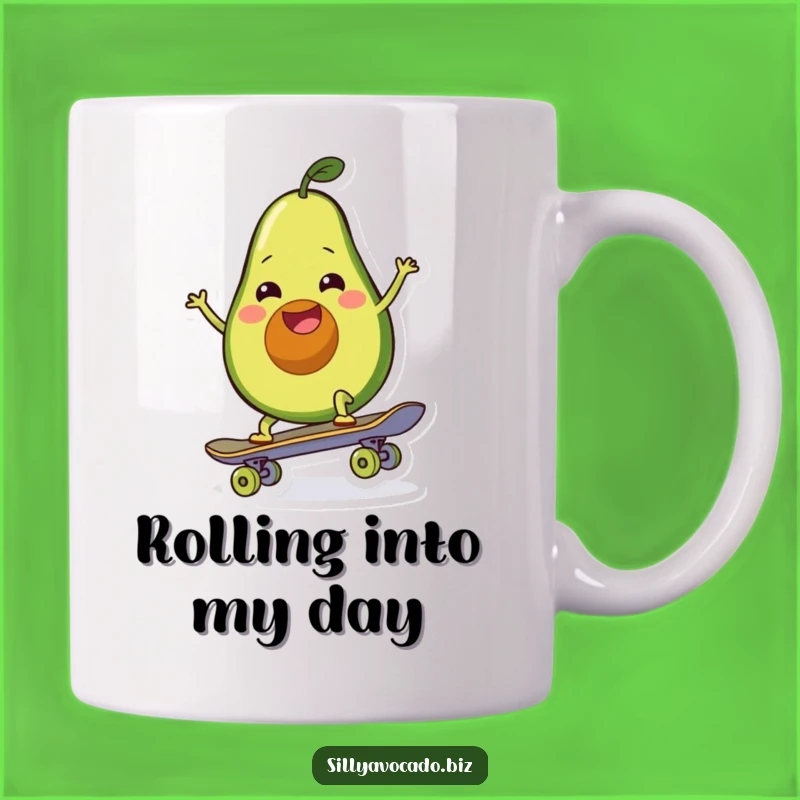 Funny Skateboarding Avocado Mug - Hilarious Gift for Skaters and Fun Lovers!