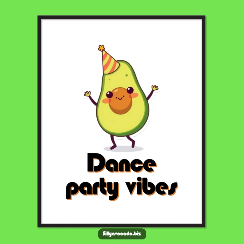 Funny Party Avocado Digital Print: Dancing Character Art - Instant Funny Gift!