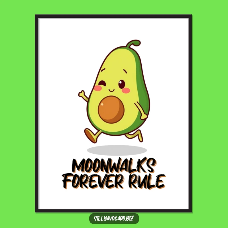 Funny Moonwalking Avocado Digital Print: Groovy Character Art - Instant Funny Gift!