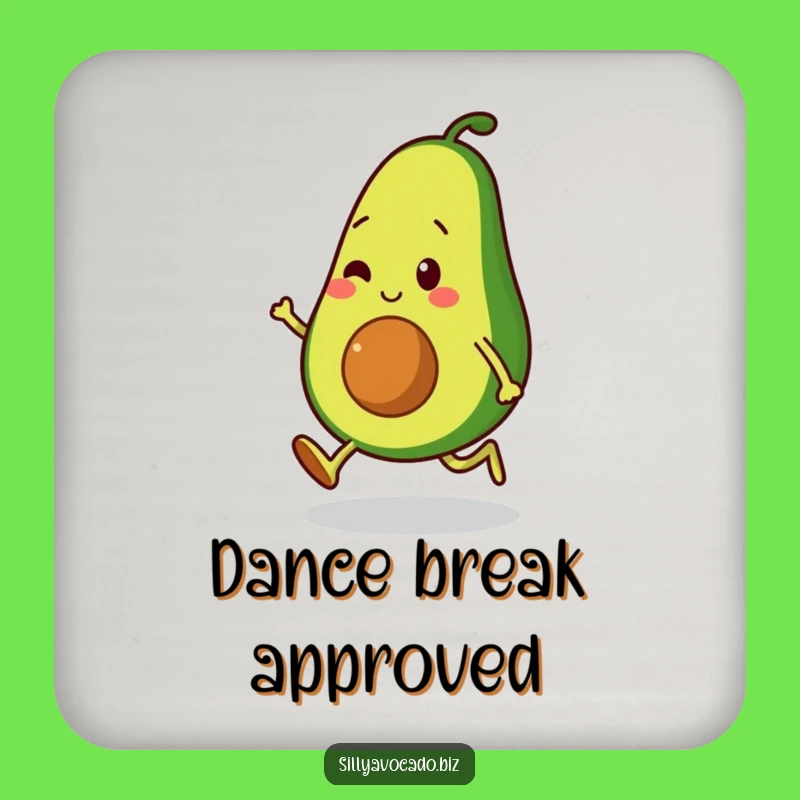 Funny Moonwalking Avocado Coaster: Bouncy Dance Protection - Cute Funny Gift!