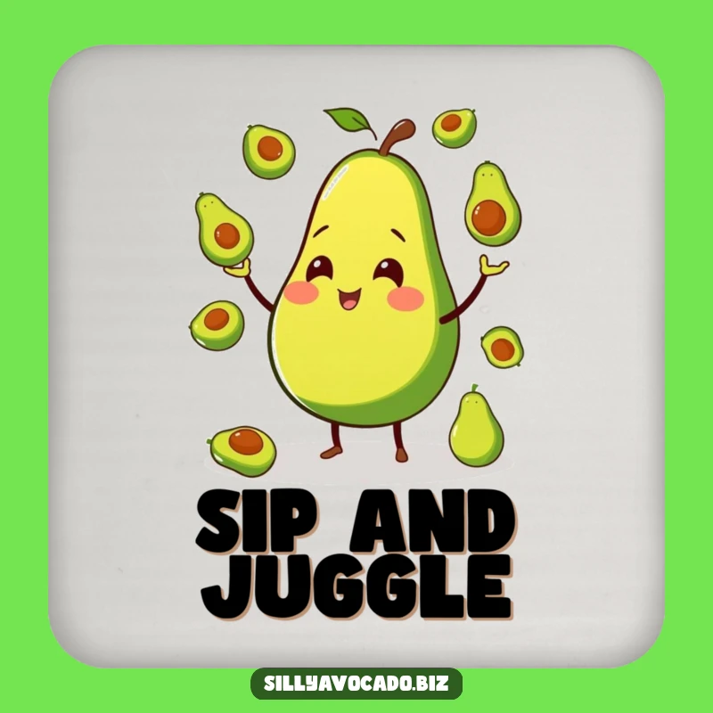 Funny Avocado Juggling Coaster - Protect Surfaces with Fruit Humor