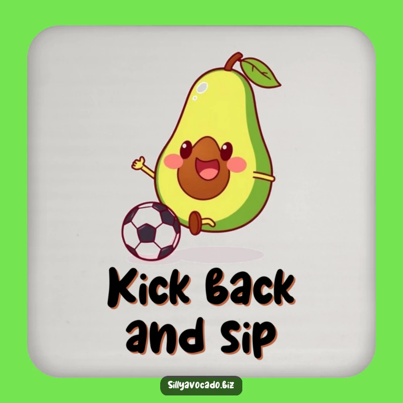 Funny Avocado Soccer Player Drink Coaster - Hilarious Protection for Your Surfaces
