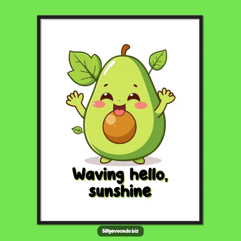 Funny Giggling Avocado Poster: Cheerful Character Art - Unique Funny Gift!