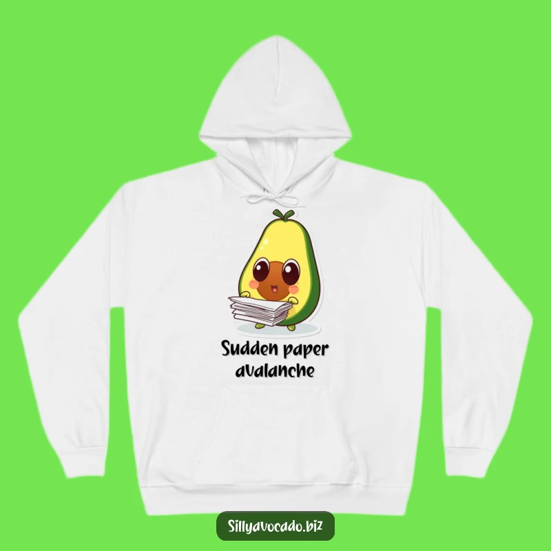 Funny Surprised Avocado Hoodie - Cozy Shocked Paper Drop Sweatshirt