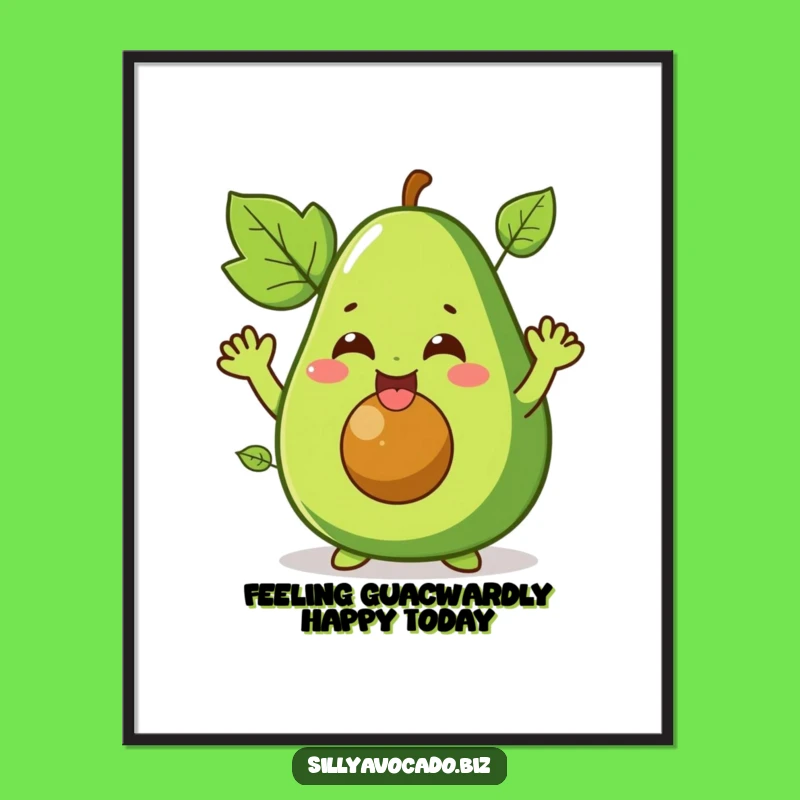 Free Printable Wall Art: Giggling Avocado, Funny Downloadable Art for a Cheerful Home!