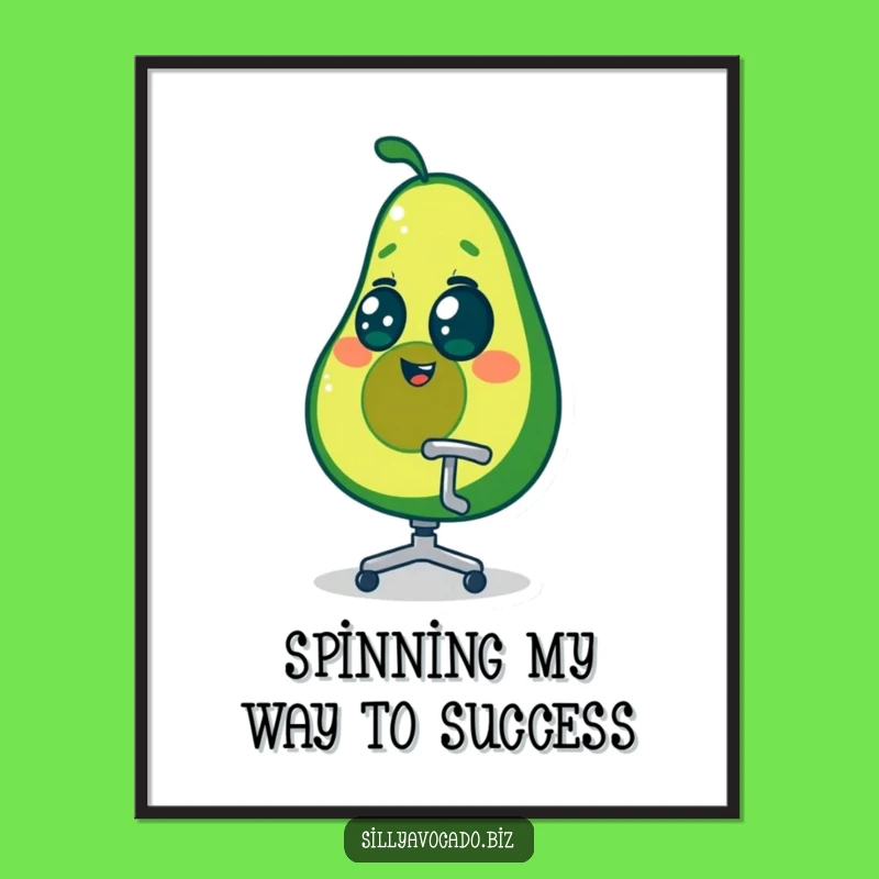 Free Printable Dizzy Avocado Wall Art - Hilarious Office Spin Downloadable Decor