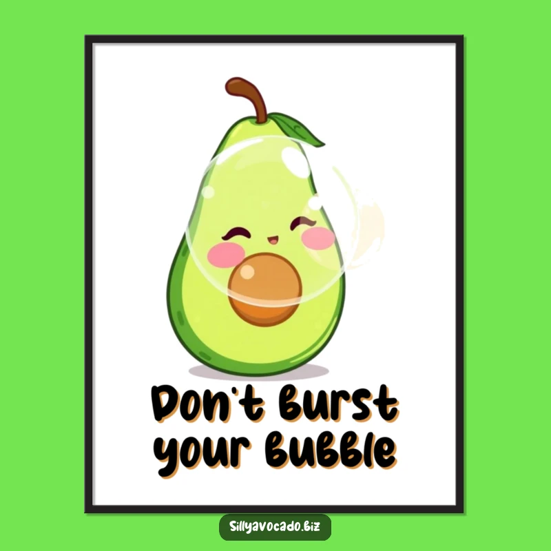 Free Printable Wall Art: Bubble Blowing Avocado, Hilarious Downloadable Whimsical Decor
