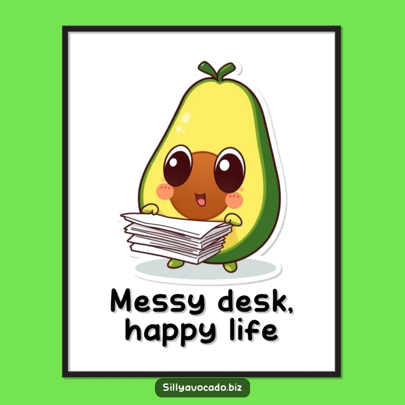 Free Printable Surprised Avocado Wall Art - Hilarious Paper Drop Downloadable Decor