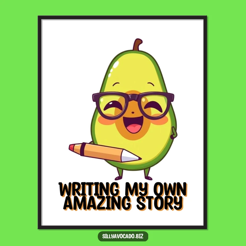 Funny Free Printable Wall Art: Laughing Avocado Pen - Quirky Downloadable Decor!