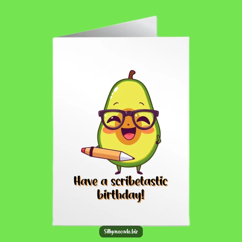 Free Printable Birthday Card: Laughing Avocado Pen - Funny Downloadable Gift!