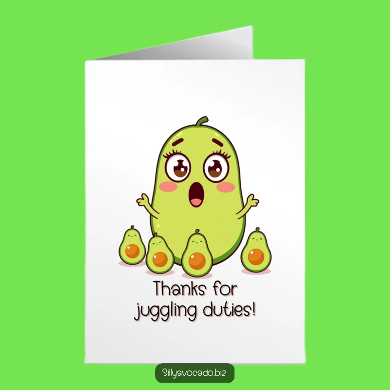 Free Printable Thank You Card: Juggling Avocado Gratitude, Hilarious Downloadable Thank You Gift