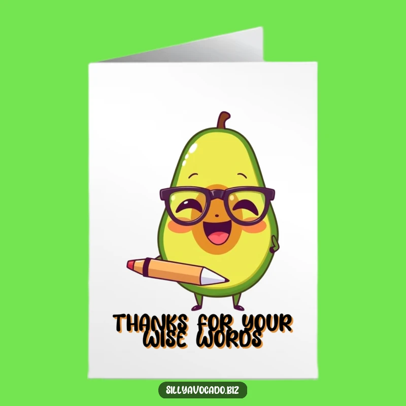 Free Printable Thank You Card: Laughing Avocado Pen - Downloadable Gratitude!