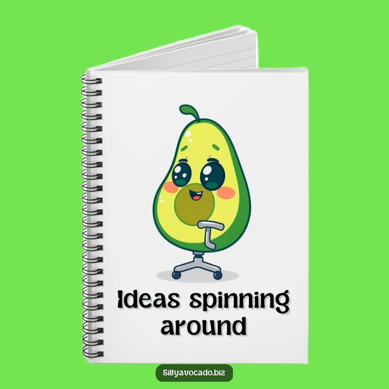Funny Dizzy Avocado Notebook - Hilarious Office Spin Journal Gift