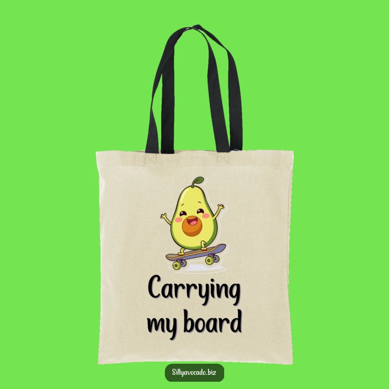 Funny Skate Avocado Tote Bag - Hilarious and Spacious for Your Gear!