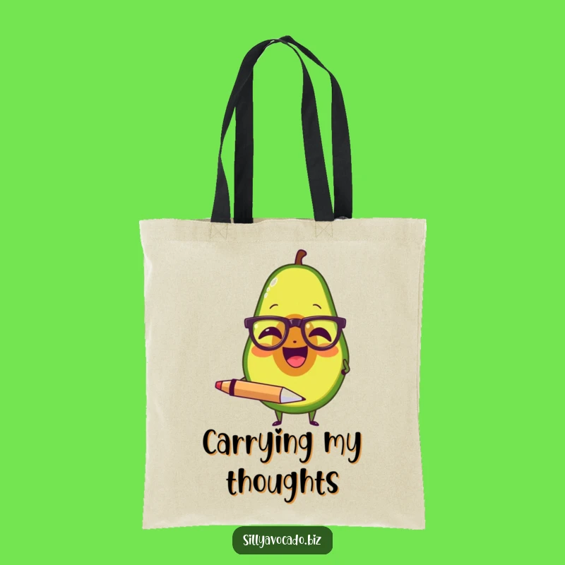 Funny Avocado Writer Tote Bag - Carry Your Wit in Style