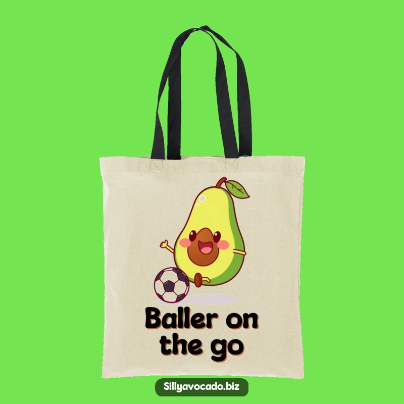 Funny Avocado Soccer Player Tote Bag - Large and Hilarious Carry-All Bag