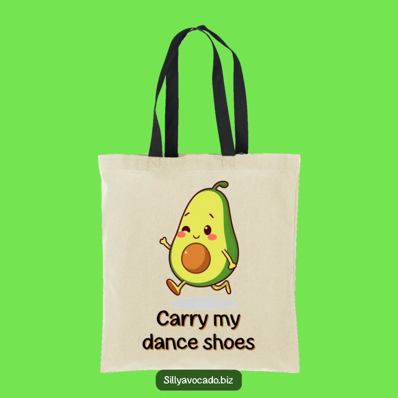 Funny Moonwalking Avocado Tote Bag: Bouncy Character Style - Perfect Funny Gift!